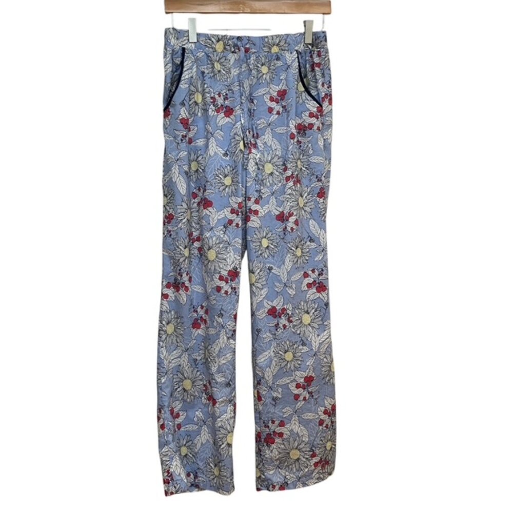 Jane and Bleecker light blue floral and strawberry print PJ Bottoms size S